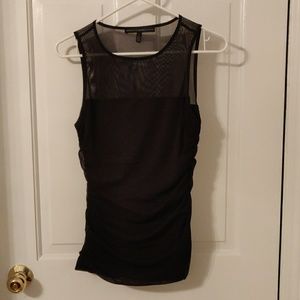 Black mesh top